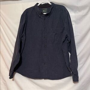 Woolrich cotton Men's Navy Blue Button-Up Shirt 2xl
